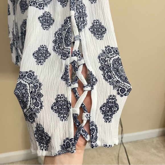 Altar’d State Surplice / Faux Wrap Front Lattice Long Sleeve Blouse - Picture 9 of 15